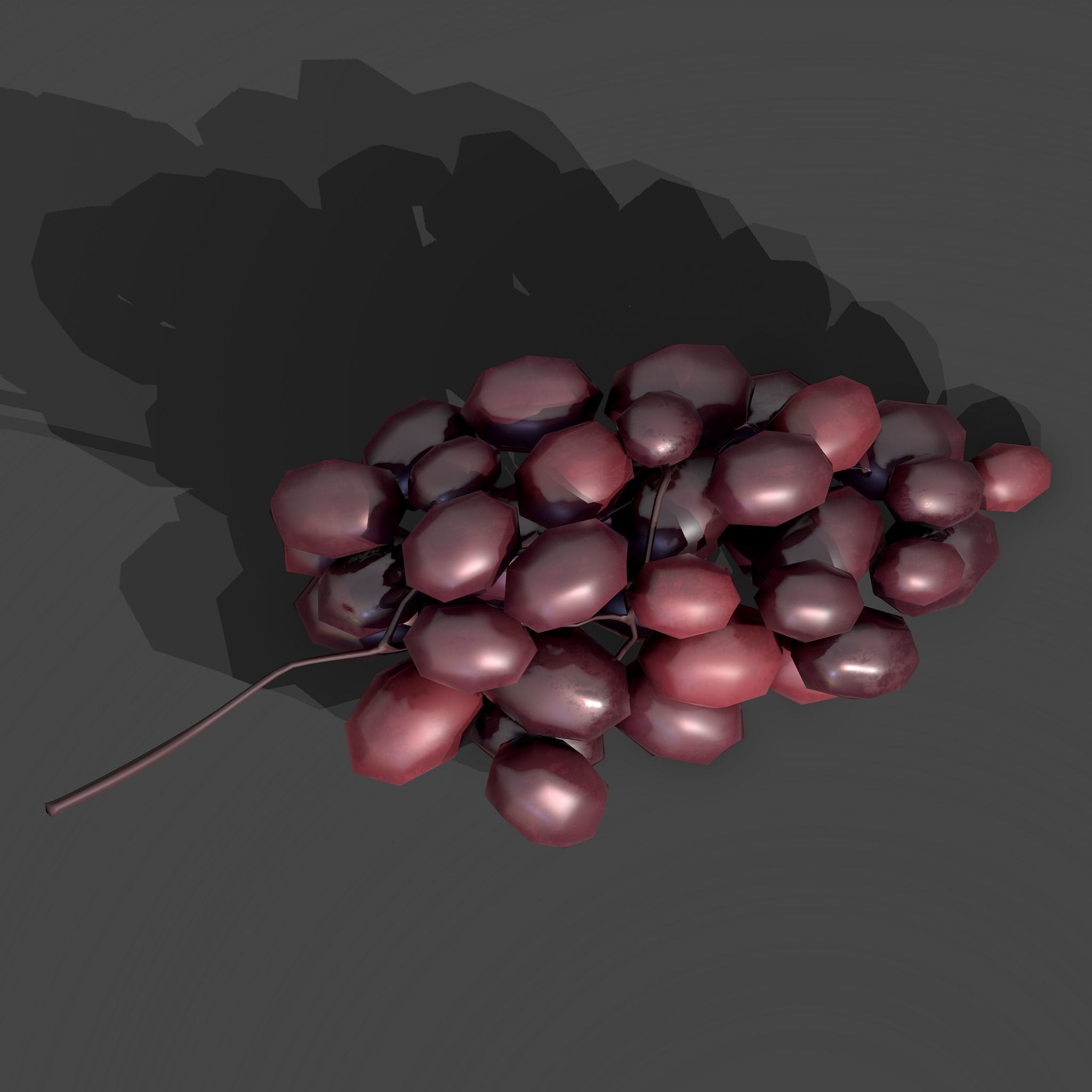 Delicious Purple Grapes  Low-poly 3D model_5