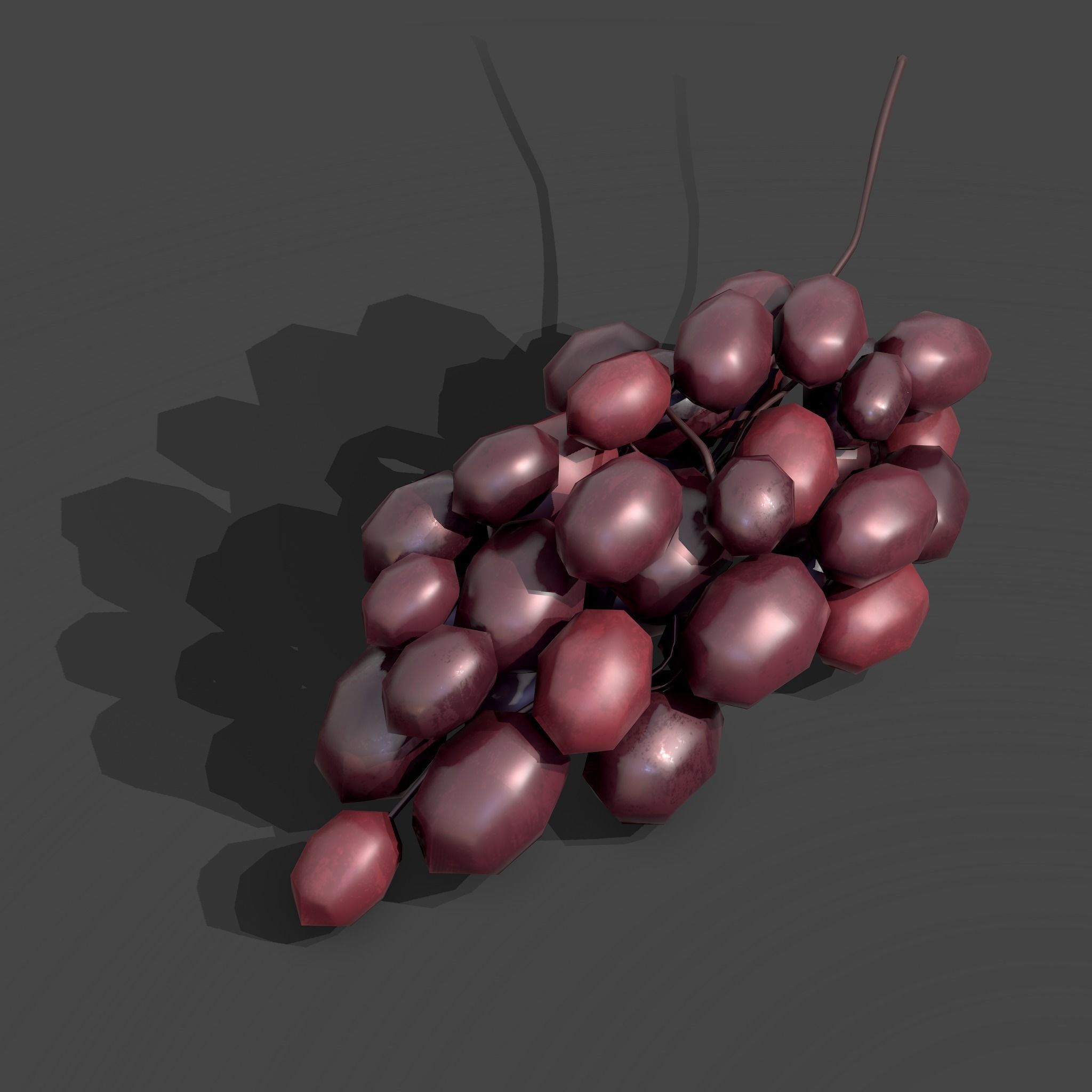Delicious Purple Grapes  Low-poly 3D model_3
