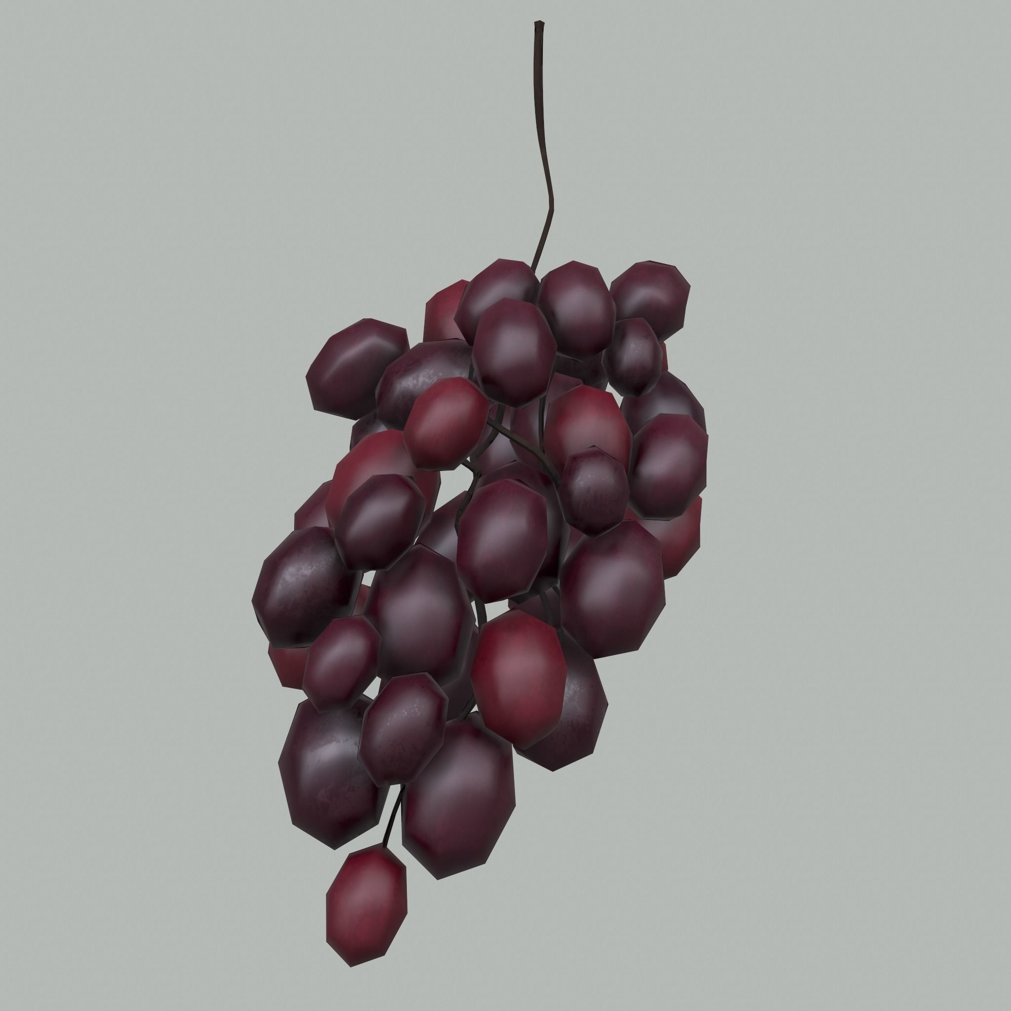 Delicious Purple Grapes  Low-poly 3D model_17