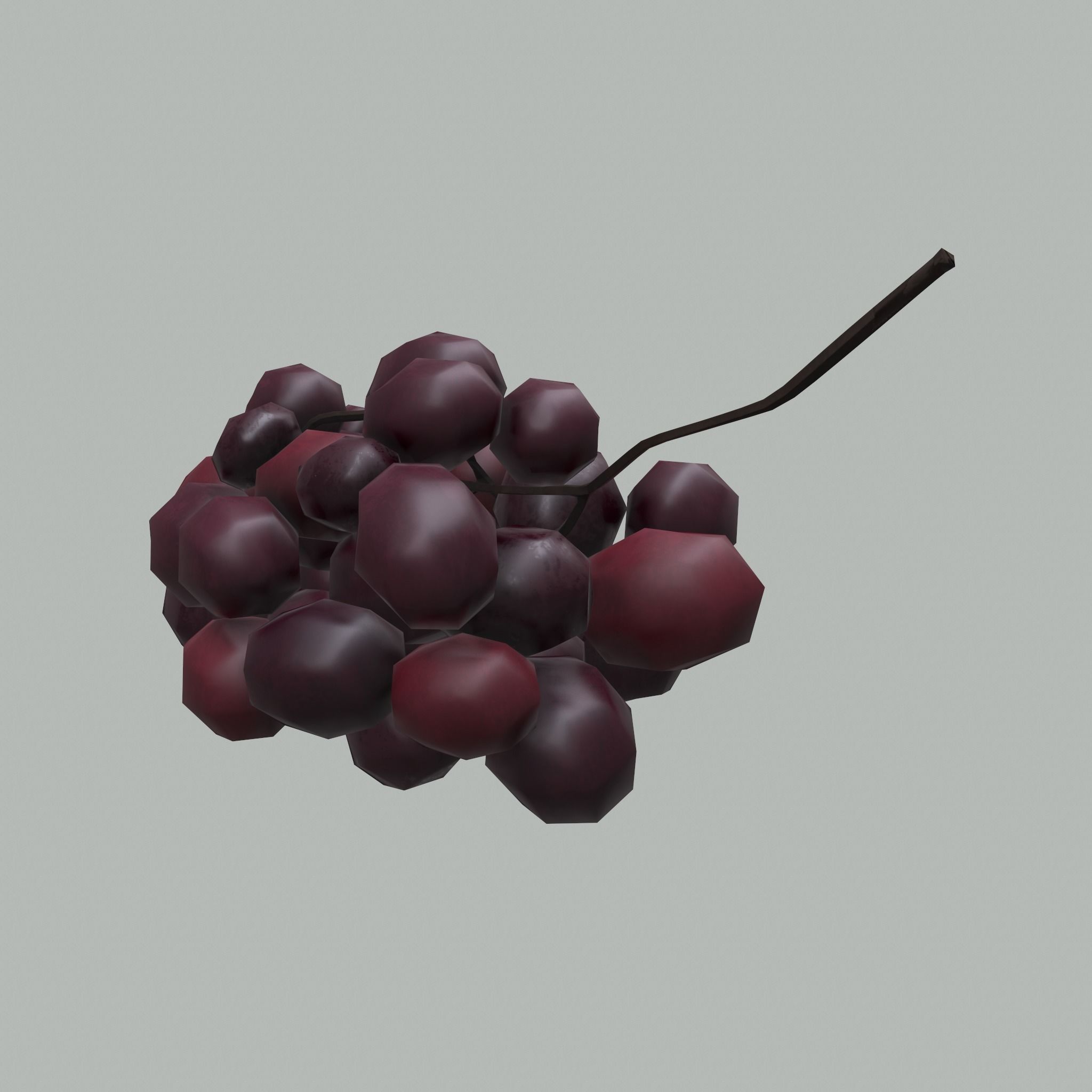 Delicious Purple Grapes  Low-poly 3D model_15