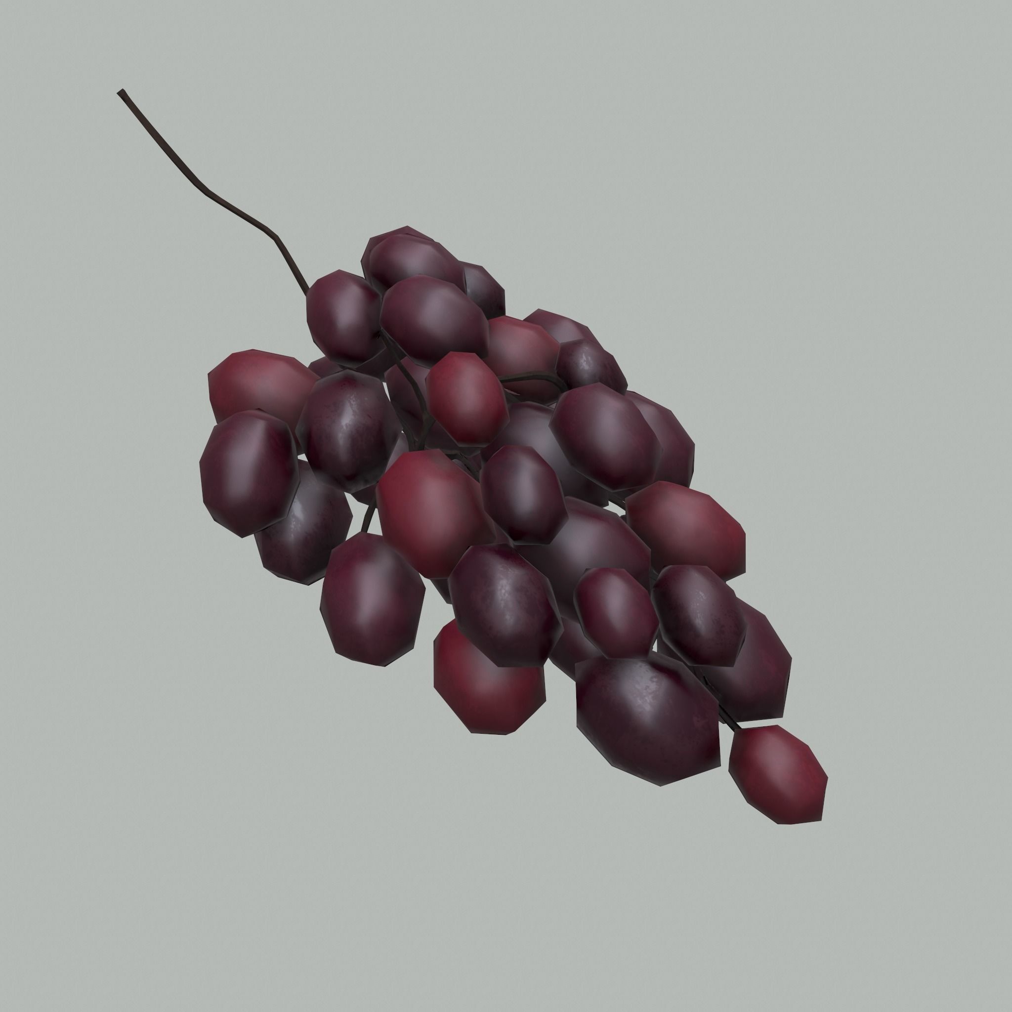 Delicious Purple Grapes  Low-poly 3D model_11