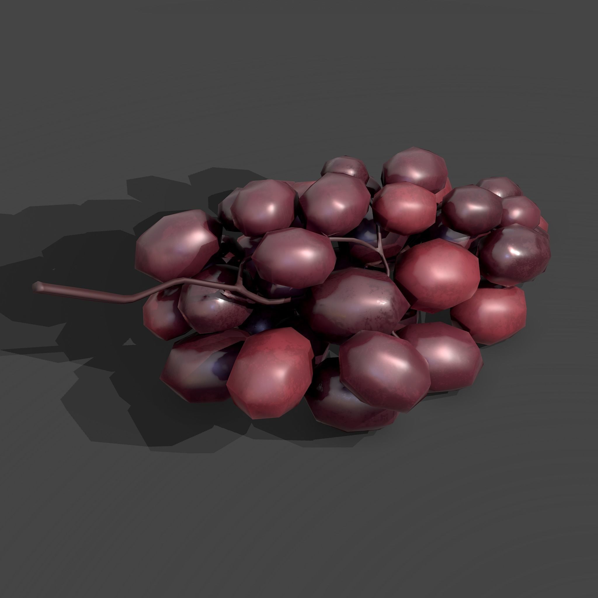Delicious Purple Grapes  Low-poly 3D model_2