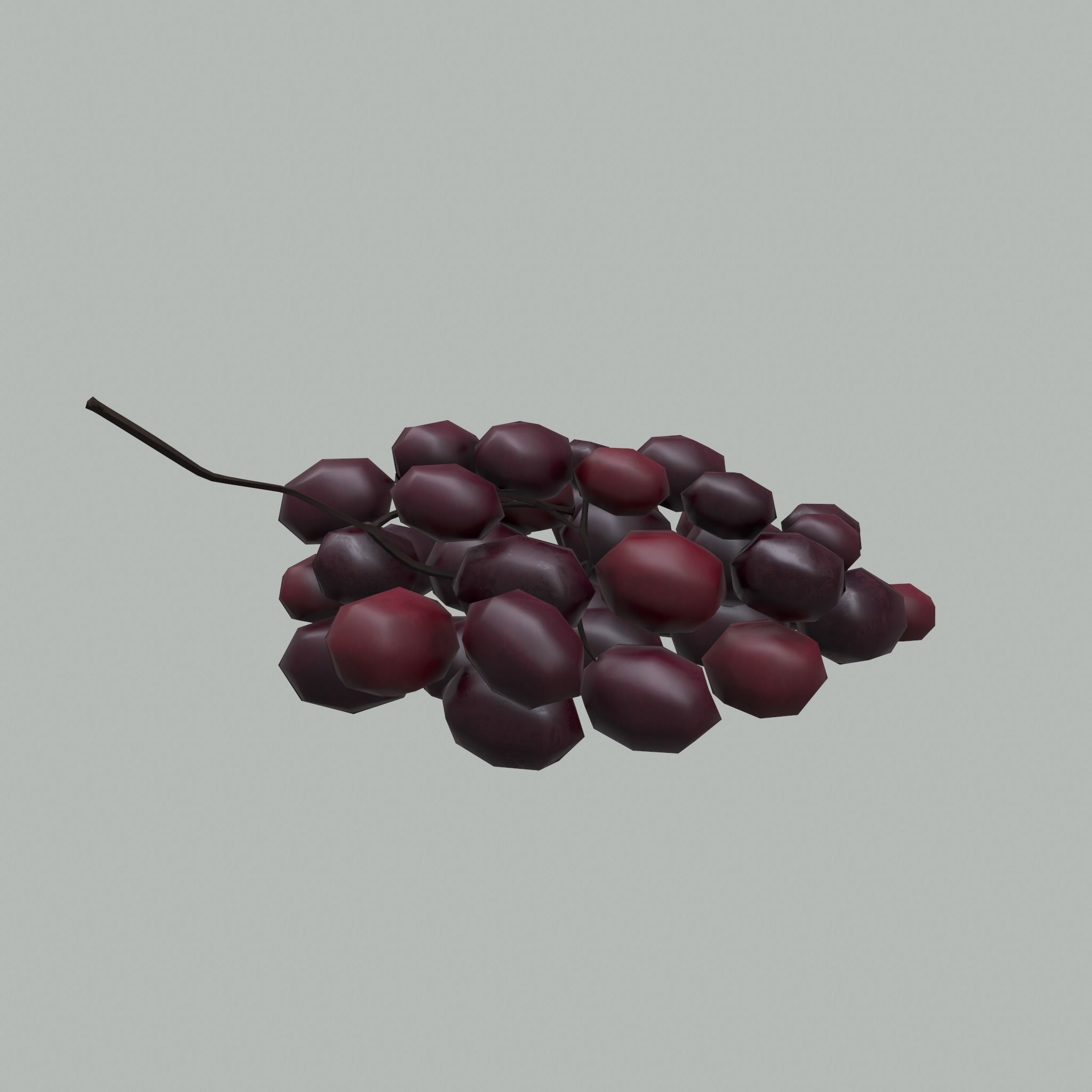 Delicious Purple Grapes  Low-poly 3D model_16