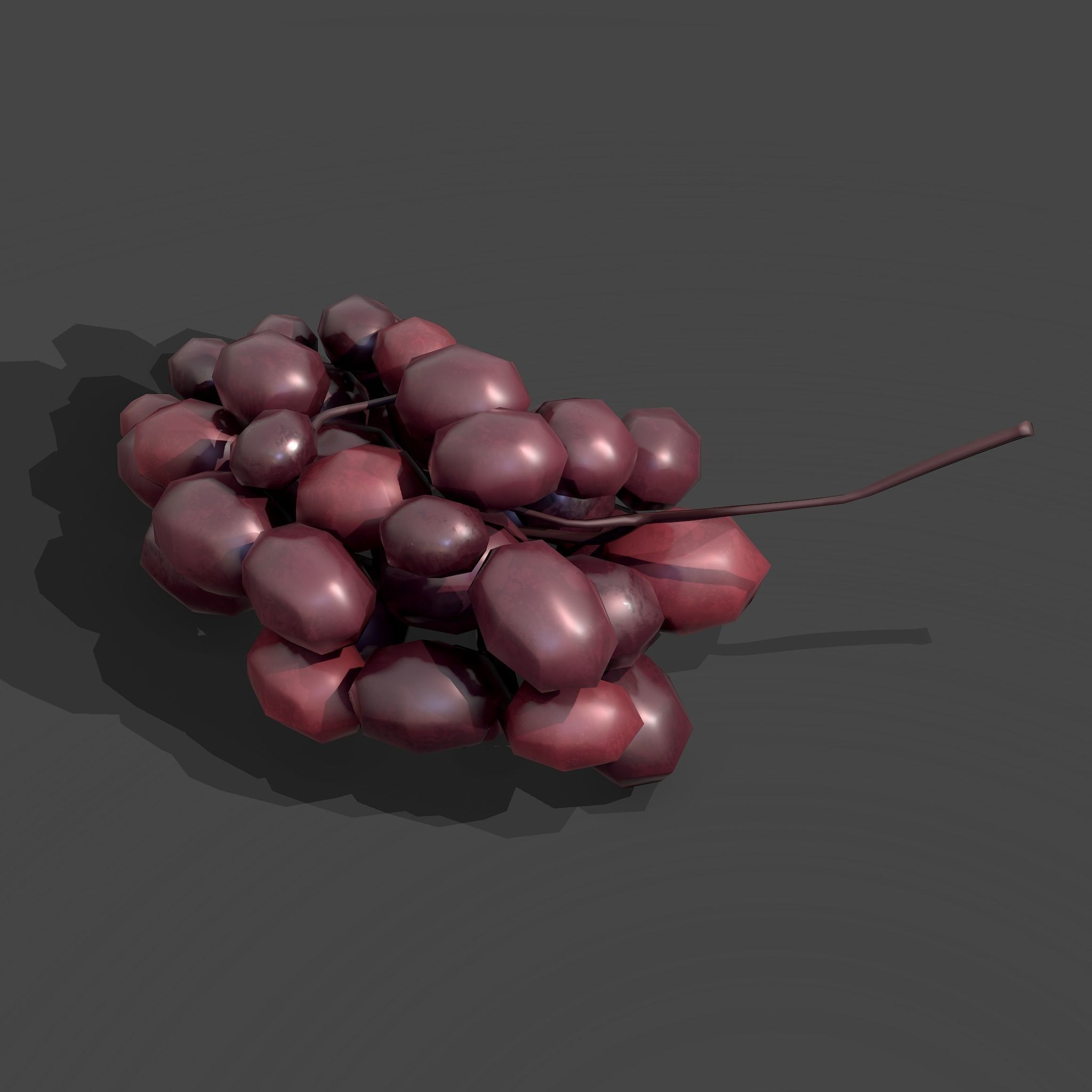 Delicious Purple Grapes  Low-poly 3D model_4