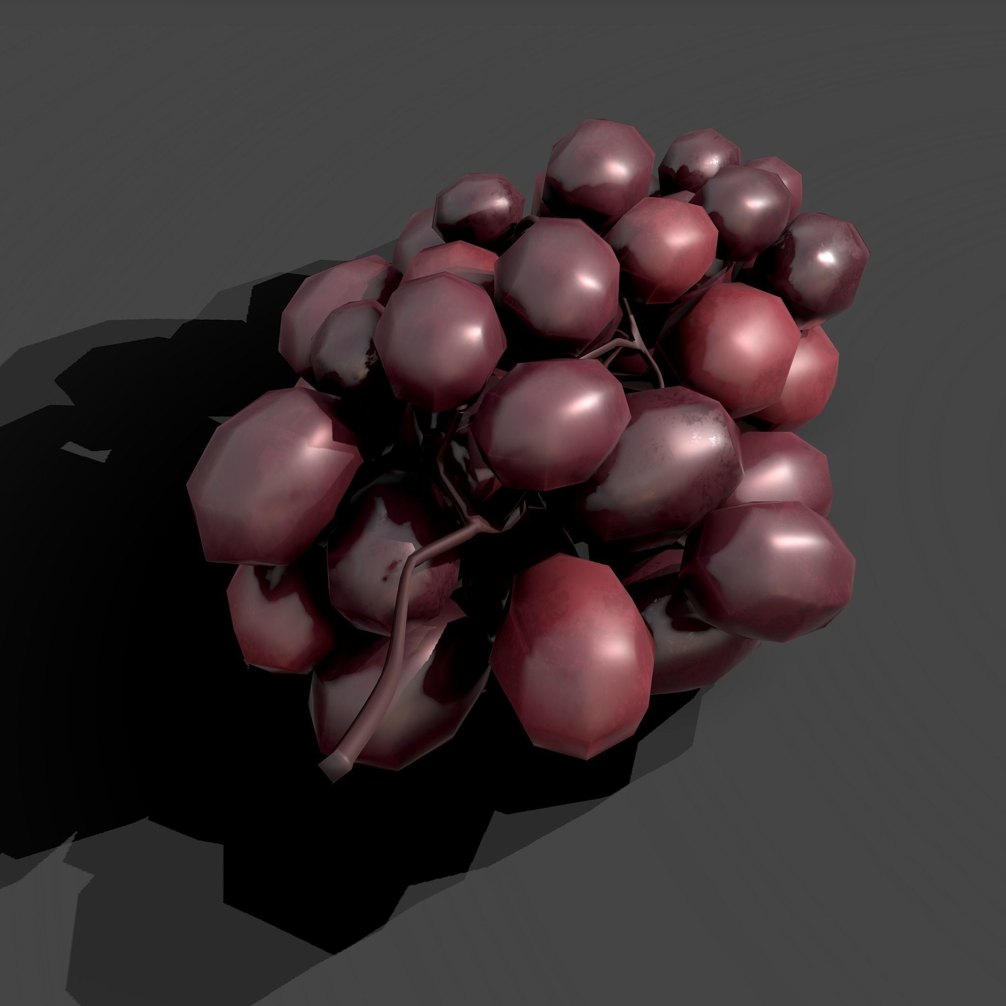 Delicious Purple Grapes  Low-poly 3D model_10