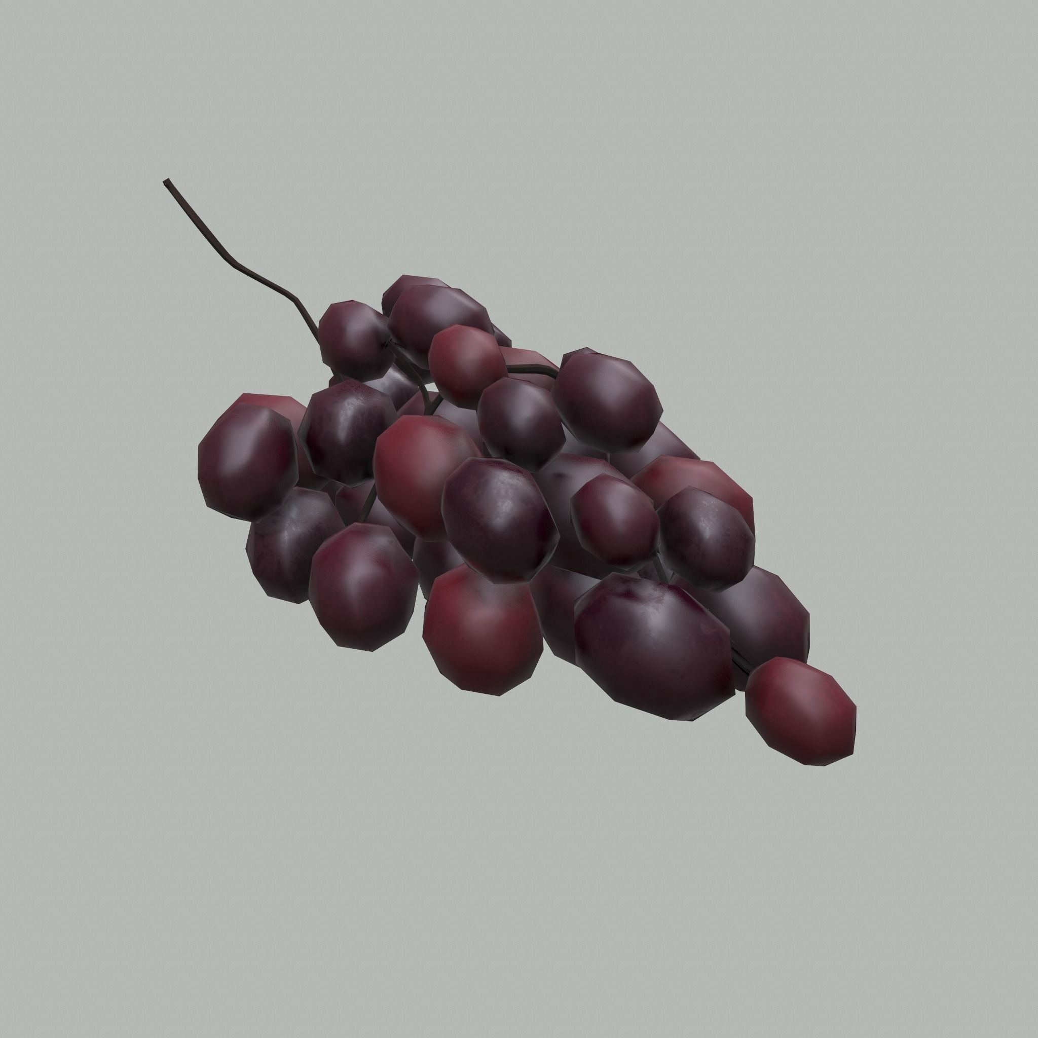 Delicious Purple Grapes  Low-poly 3D model_13