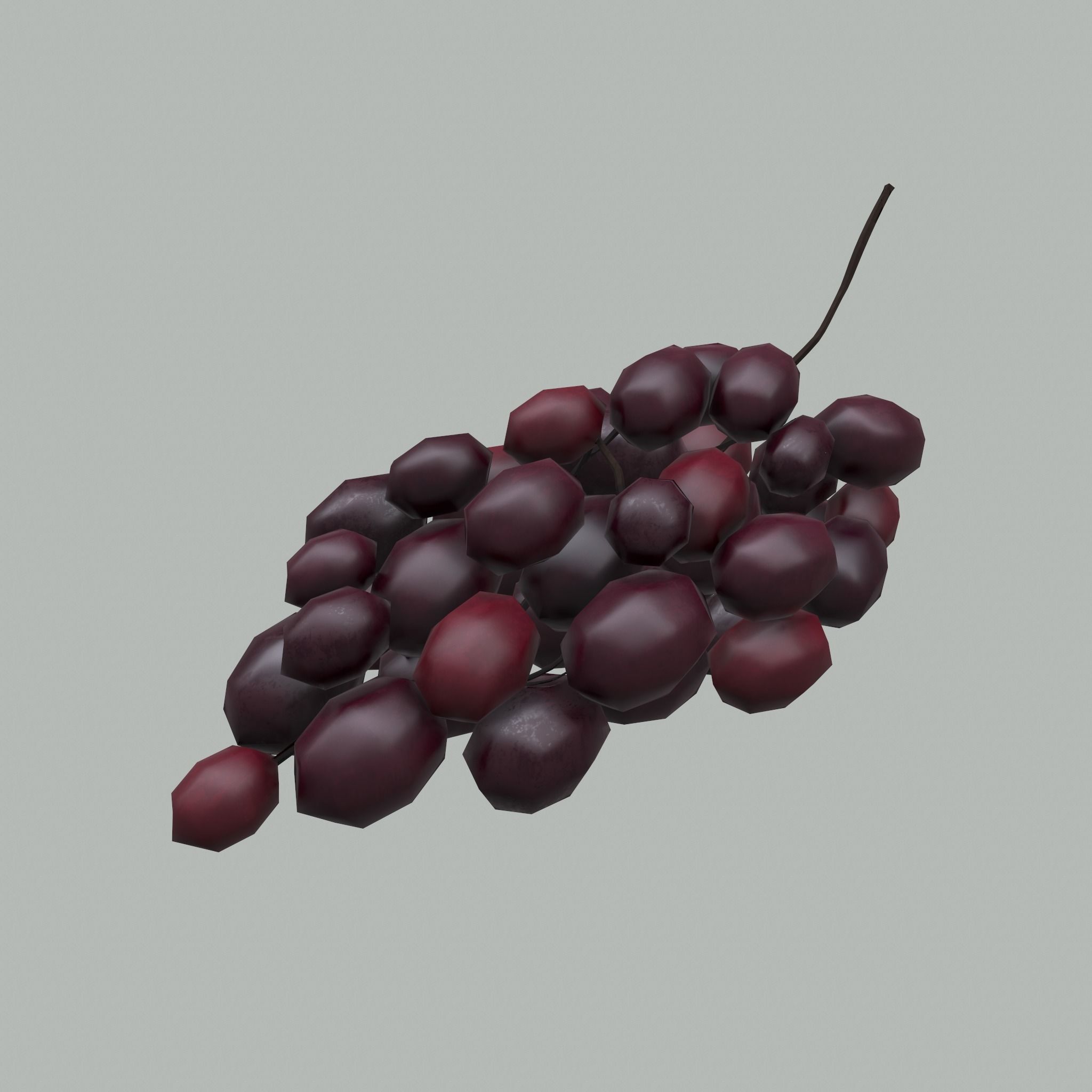Delicious Purple Grapes  Low-poly 3D model_12