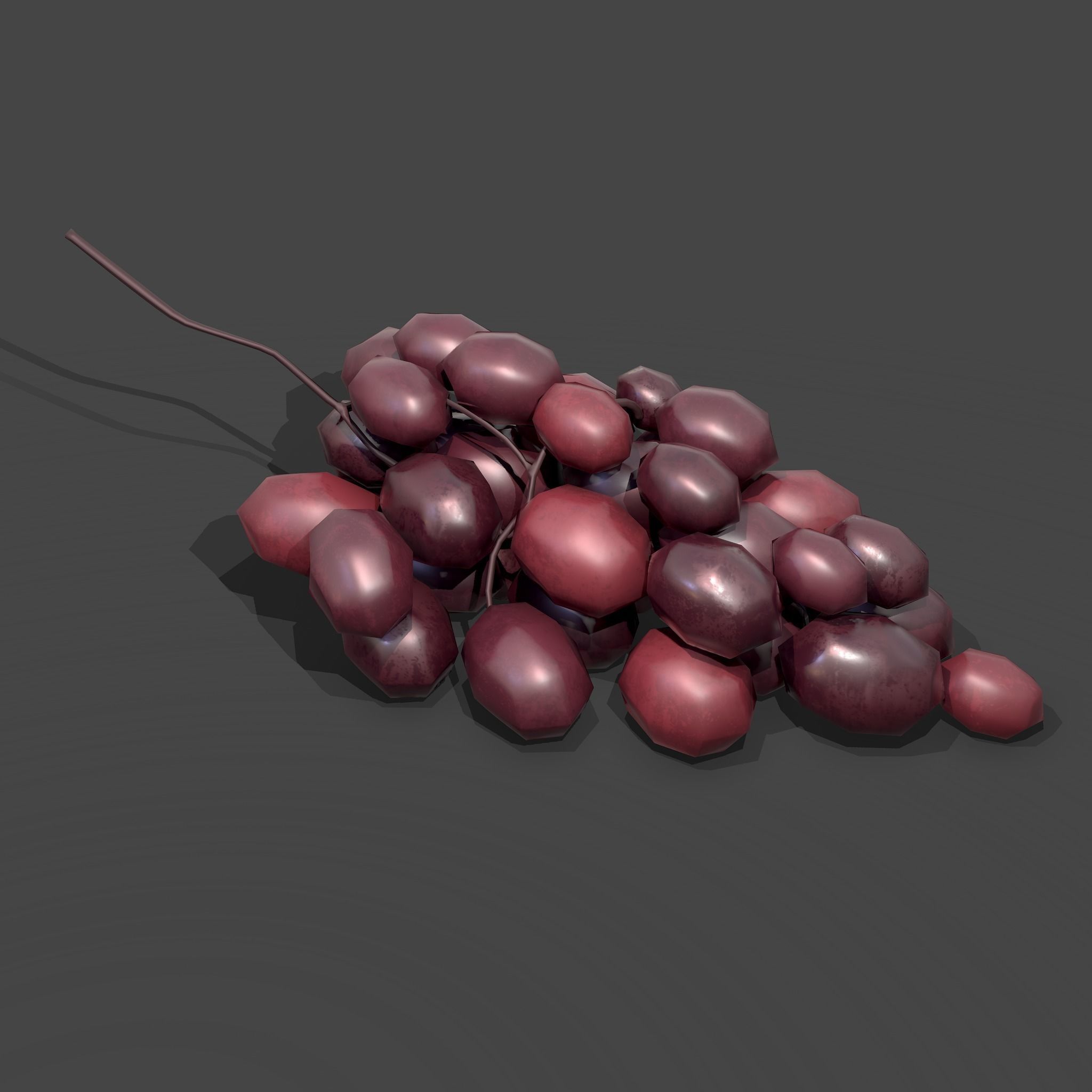 Delicious Purple Grapes  Low-poly 3D model_6