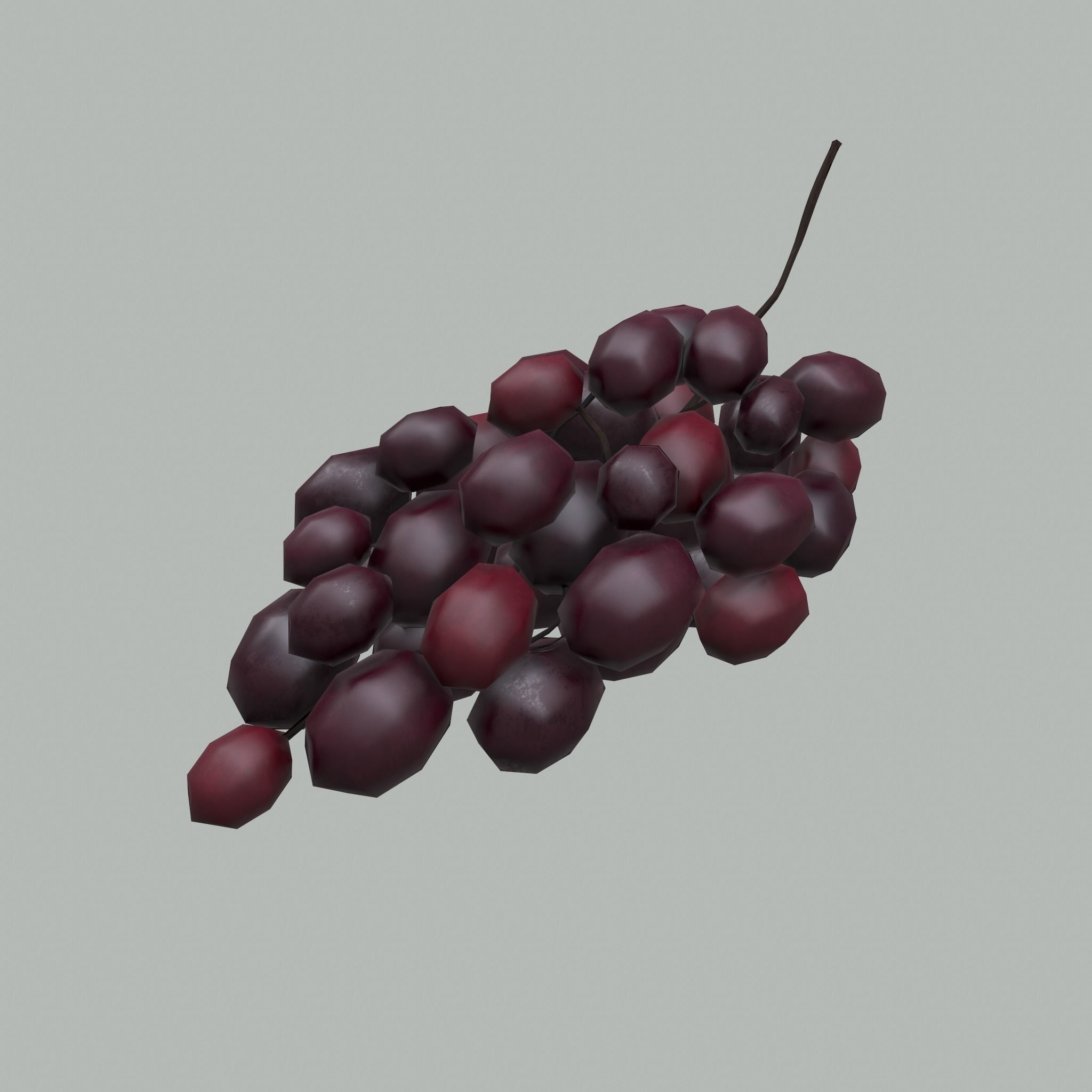 Delicious Purple Grapes  Low-poly 3D model_20