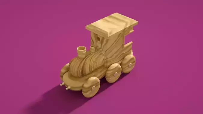 Low poly Train kids toy
