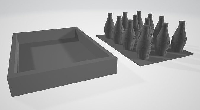 MIR Koka Kola- Pepsi Bin and Bottle 3D print model