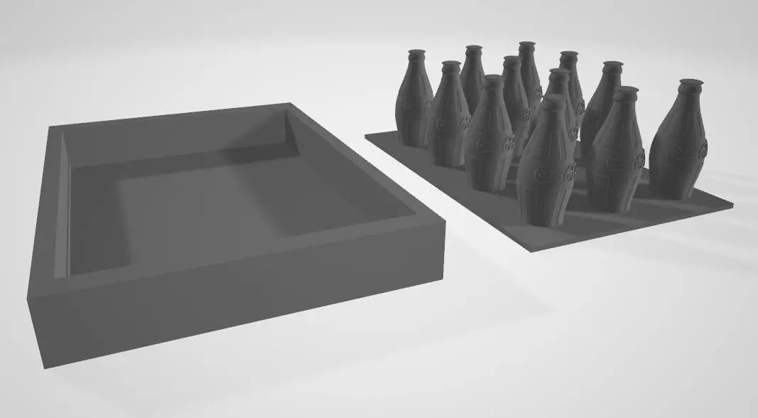 MIR Koka Kola- Pepsi Bin and Bottle 3D print model