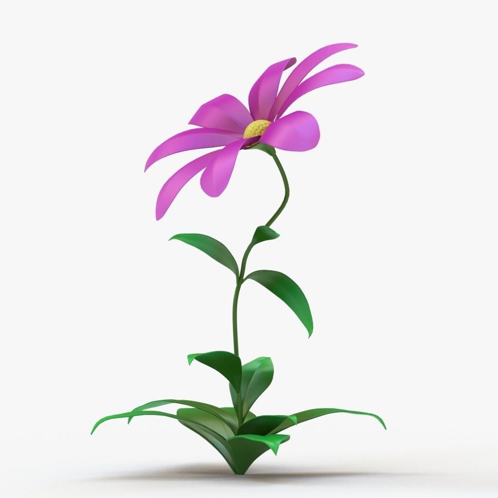 Cartoon flower 3D model_10