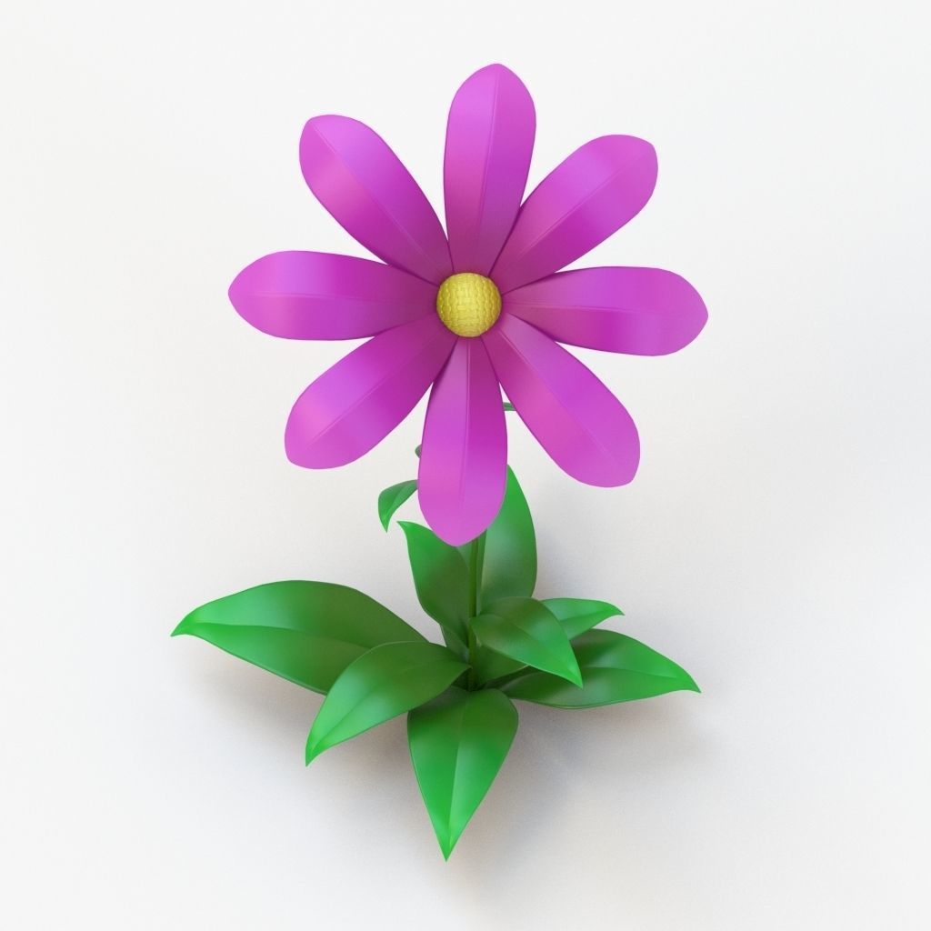 Cartoon flower 3D model_8