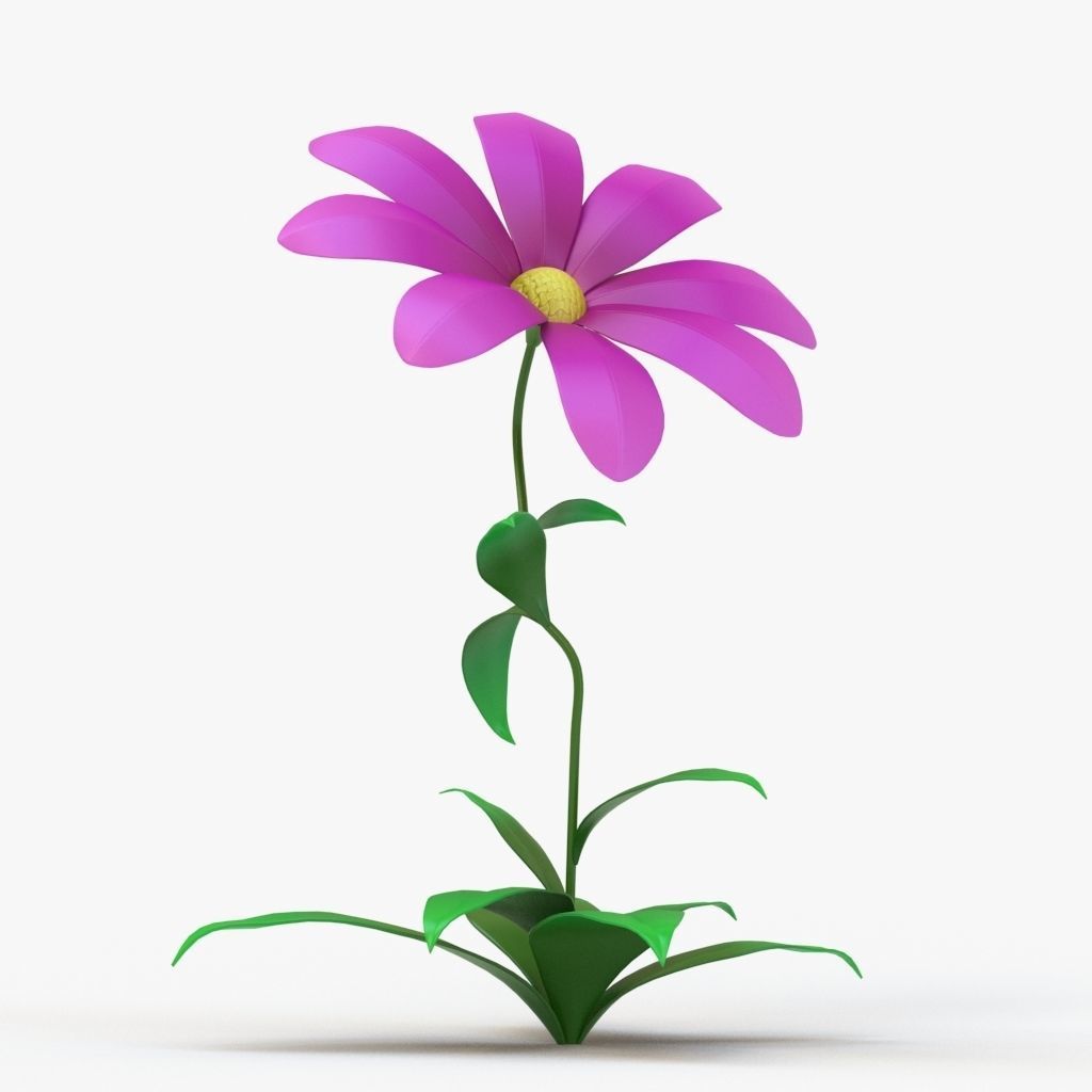 Cartoon flower 3D model_9