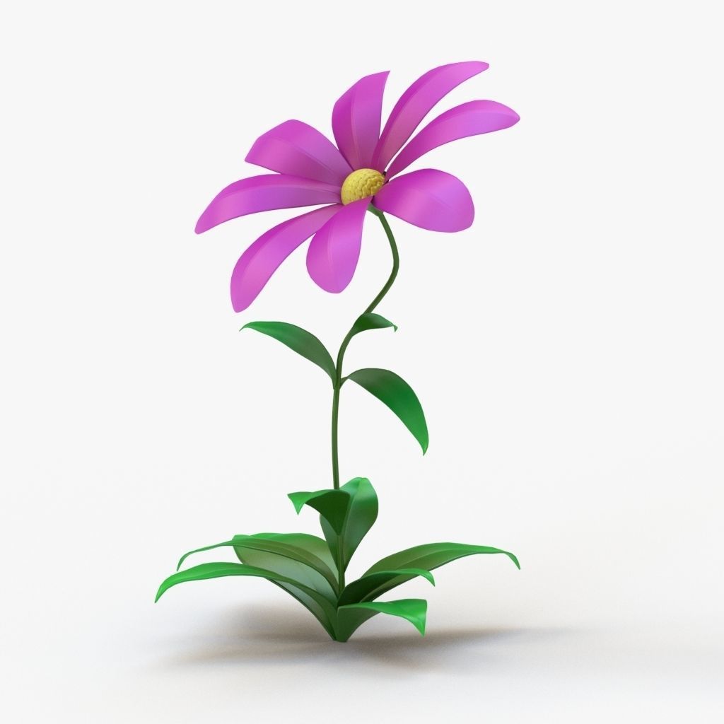 Cartoon flower 3D model_7