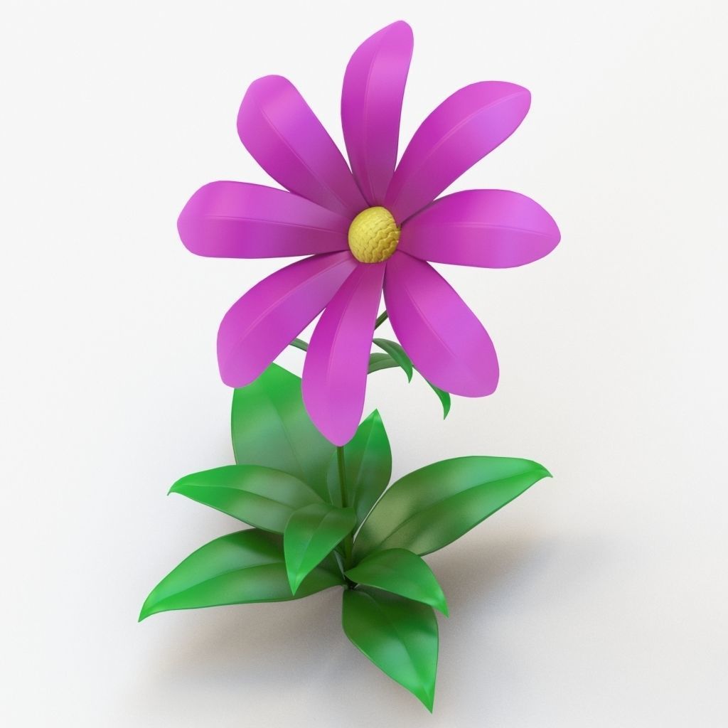Cartoon flower 3D model_12