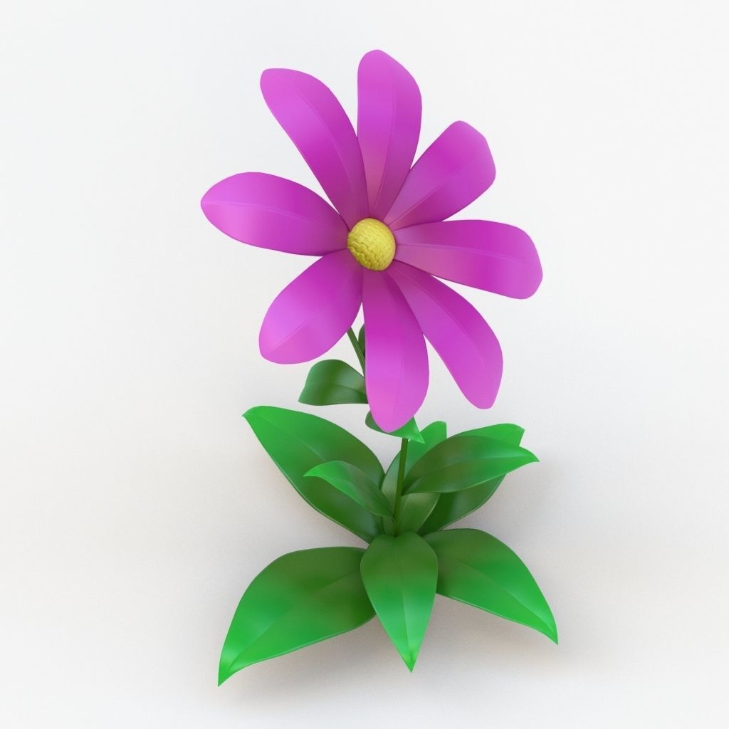 Cartoon flower 3D model_11