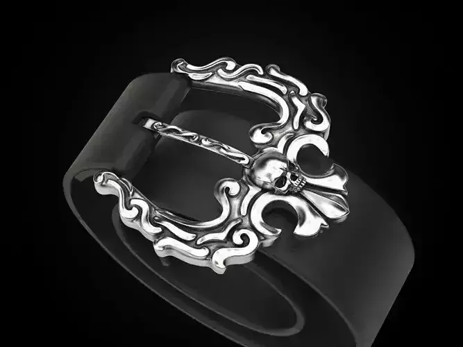 Skull Belt Buckle 3D print model