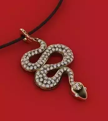 pendant snake with diamonds
