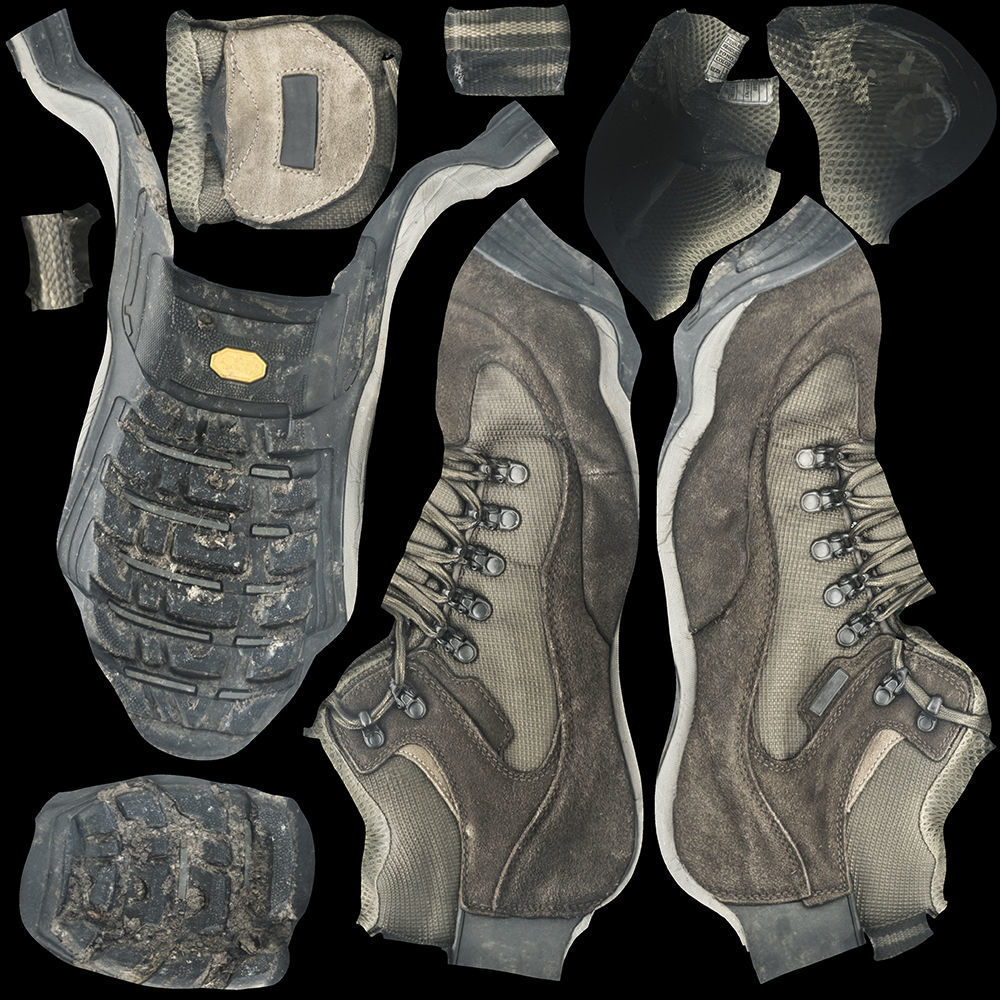 Walking Boot Low-poly 3D model_5