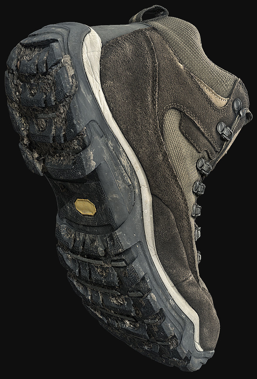 Walking Boot Low-poly 3D model_2