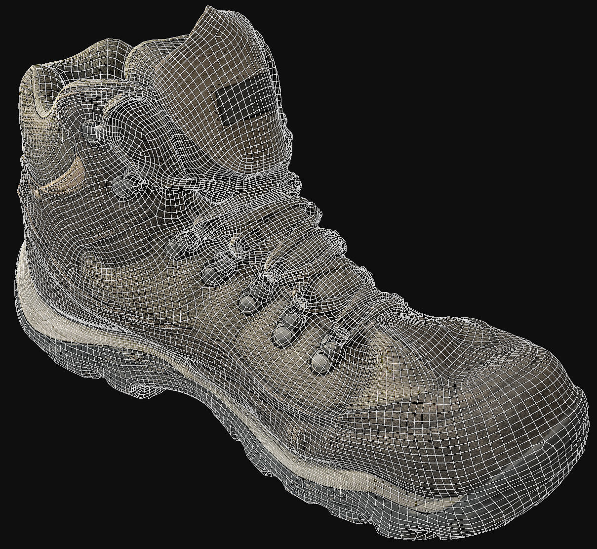 Walking Boot Low-poly 3D model_4
