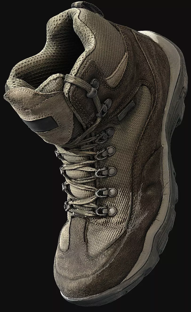 Walking Boot Low-poly 3D model_0