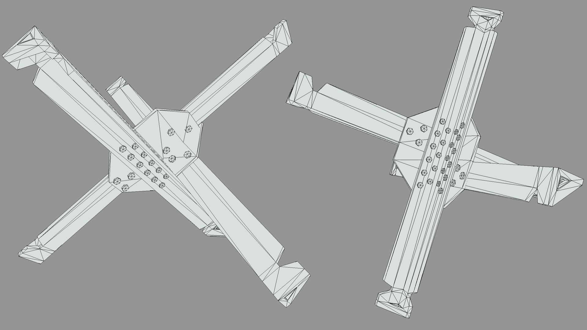 Hedgehog Anti-Tank Obstacle PBR Low-poly 3D model_3