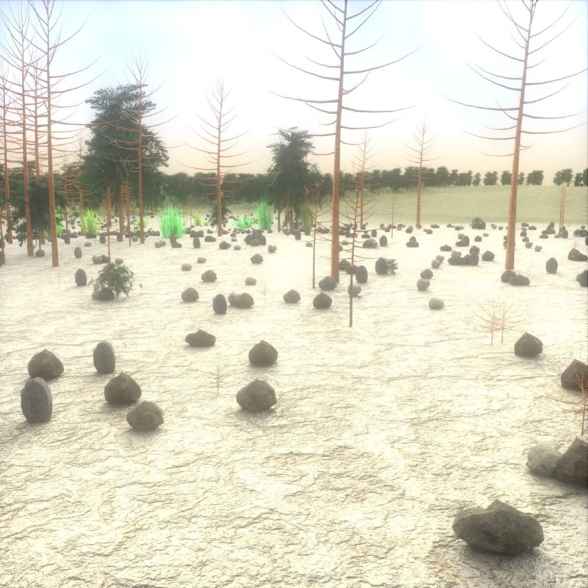 Plains Landscape 1 Low-poly 3D model_4