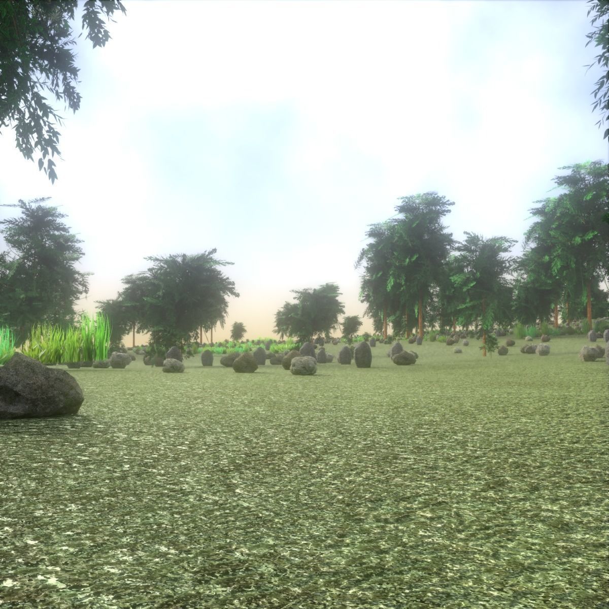 Plains Landscape 1 Low-poly 3D model_9