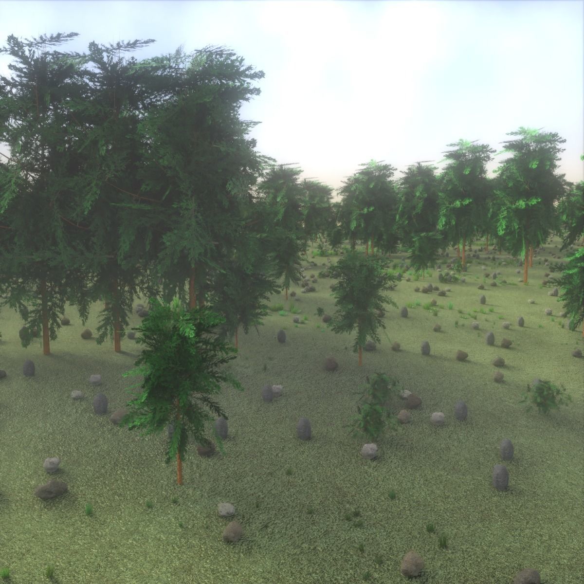 Plains Landscape 1 Low-poly 3D model_2