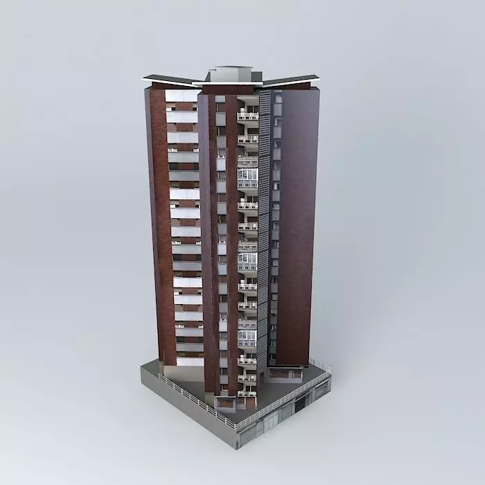 Bidebieta La Paz Torre 34 Apartment block Free 3D model_0