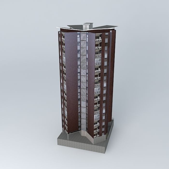 Bidebieta La Paz Torre 34 Apartment block Free 3D model_1