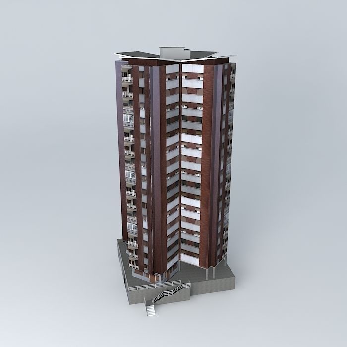 Bidebieta La Paz Torre 34 Apartment block Free 3D model_2