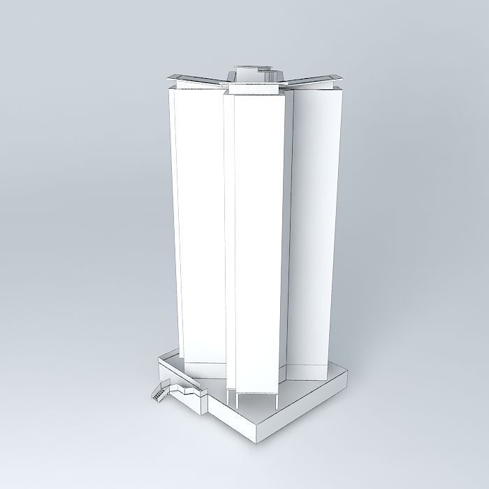 Bidebieta La Paz Torre 34 Apartment block Free 3D model_4