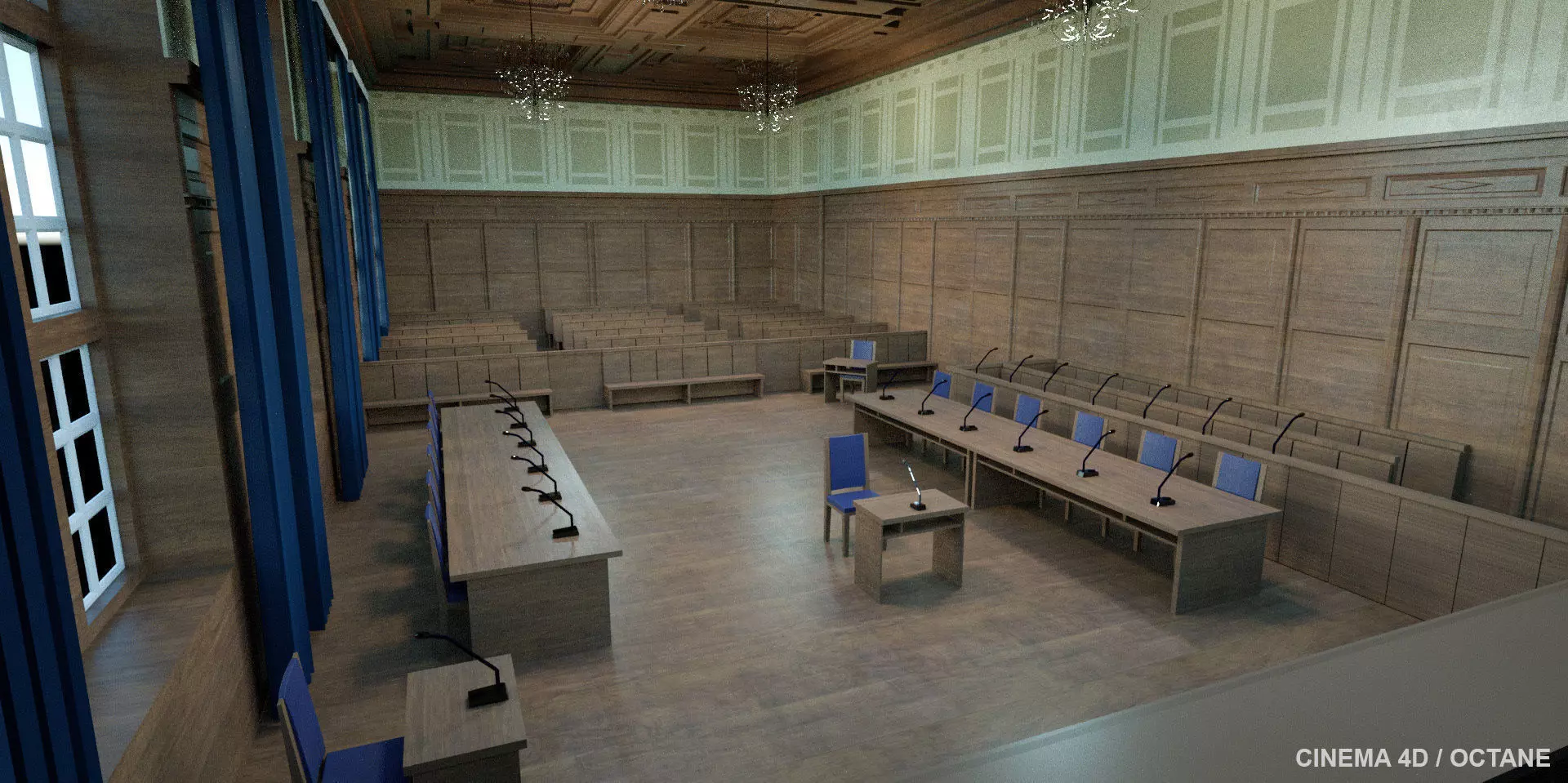 Court Room 3D model_1