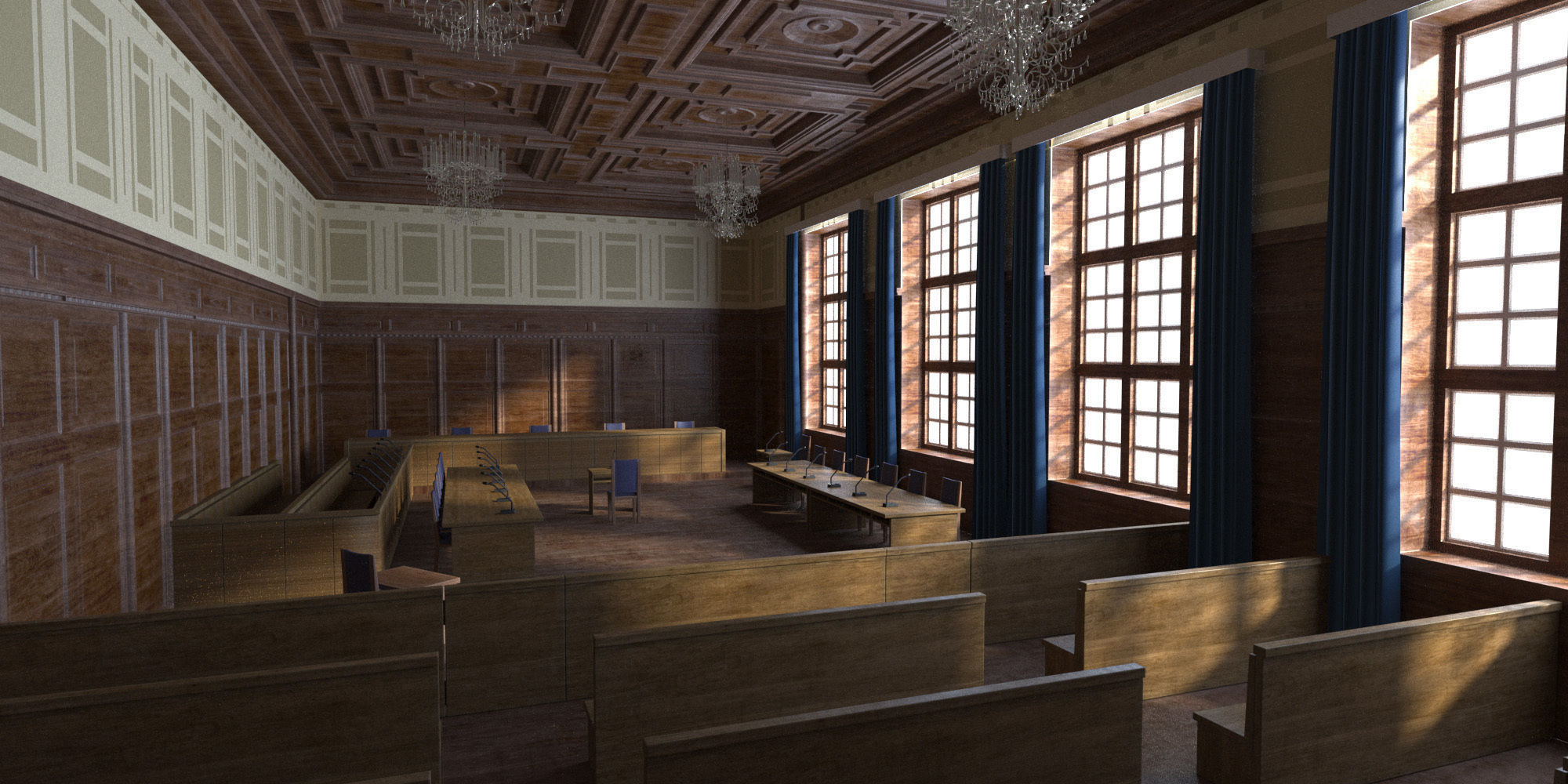 Court Room 3D model_2