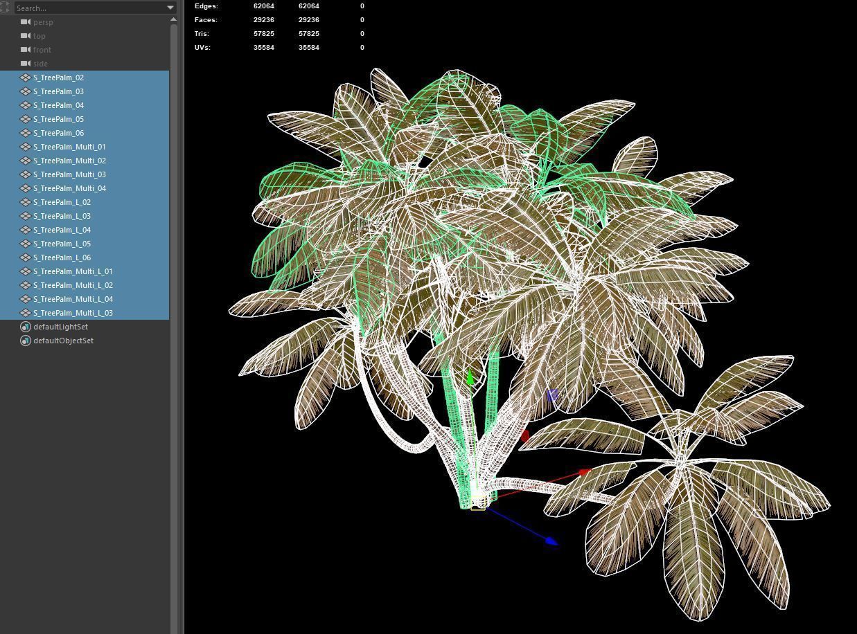 Palm trees - PBR Low-poly 3D model_6