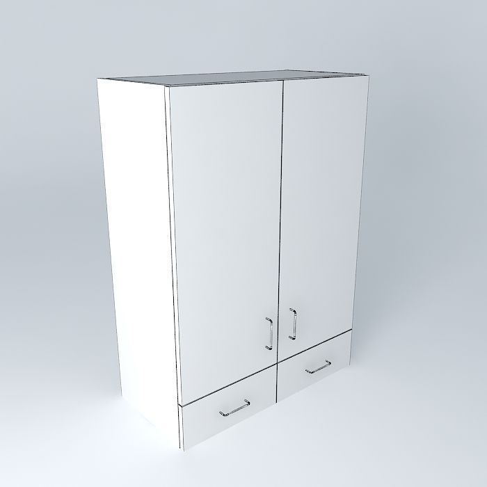 W2D2D cupboard Free 3D model_3