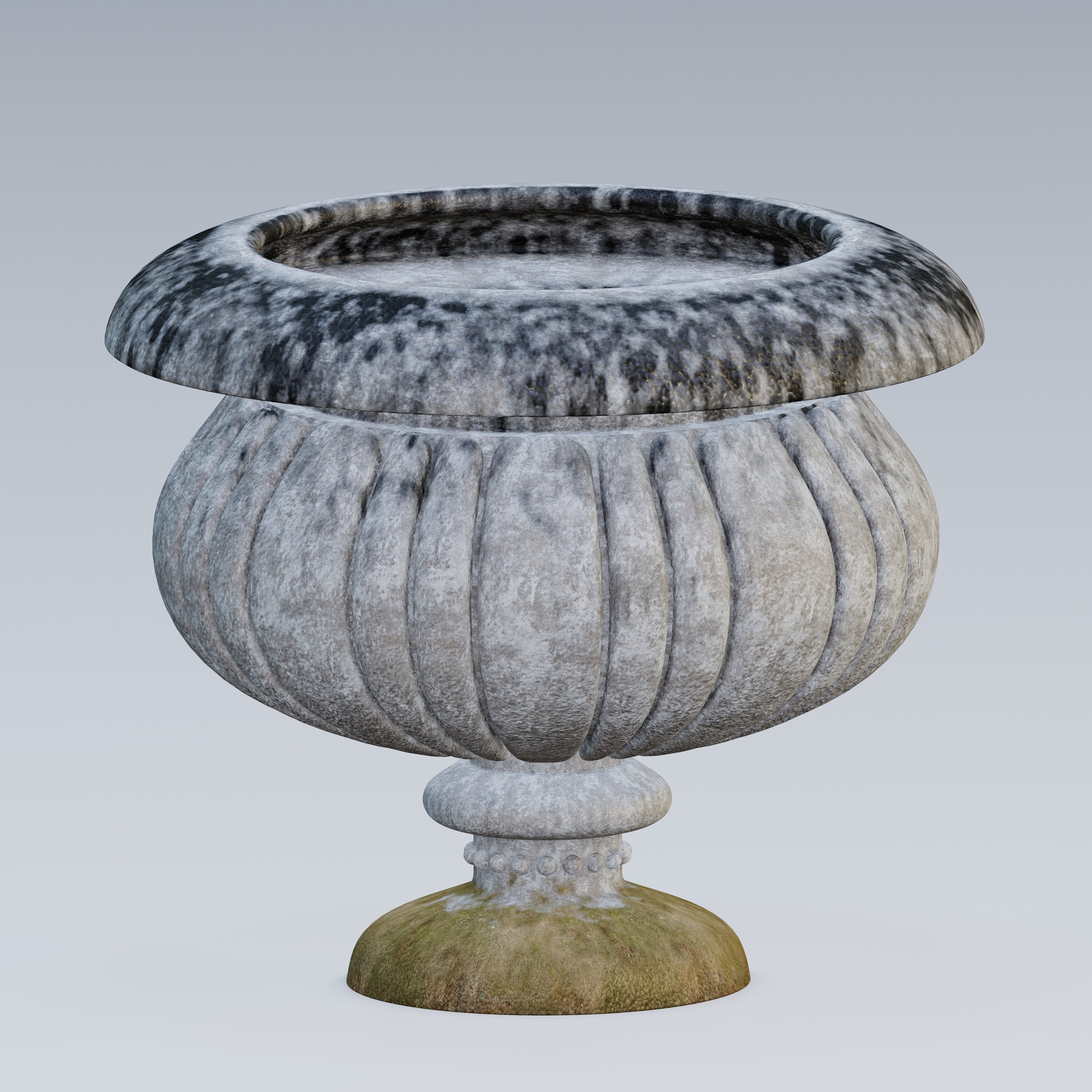 Garden urn planter07 3D model_4