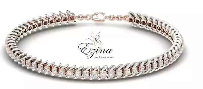 Link diamond bracelet 3D print model