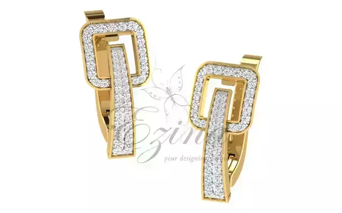 earing 5 pair of gold earrings with diamonds