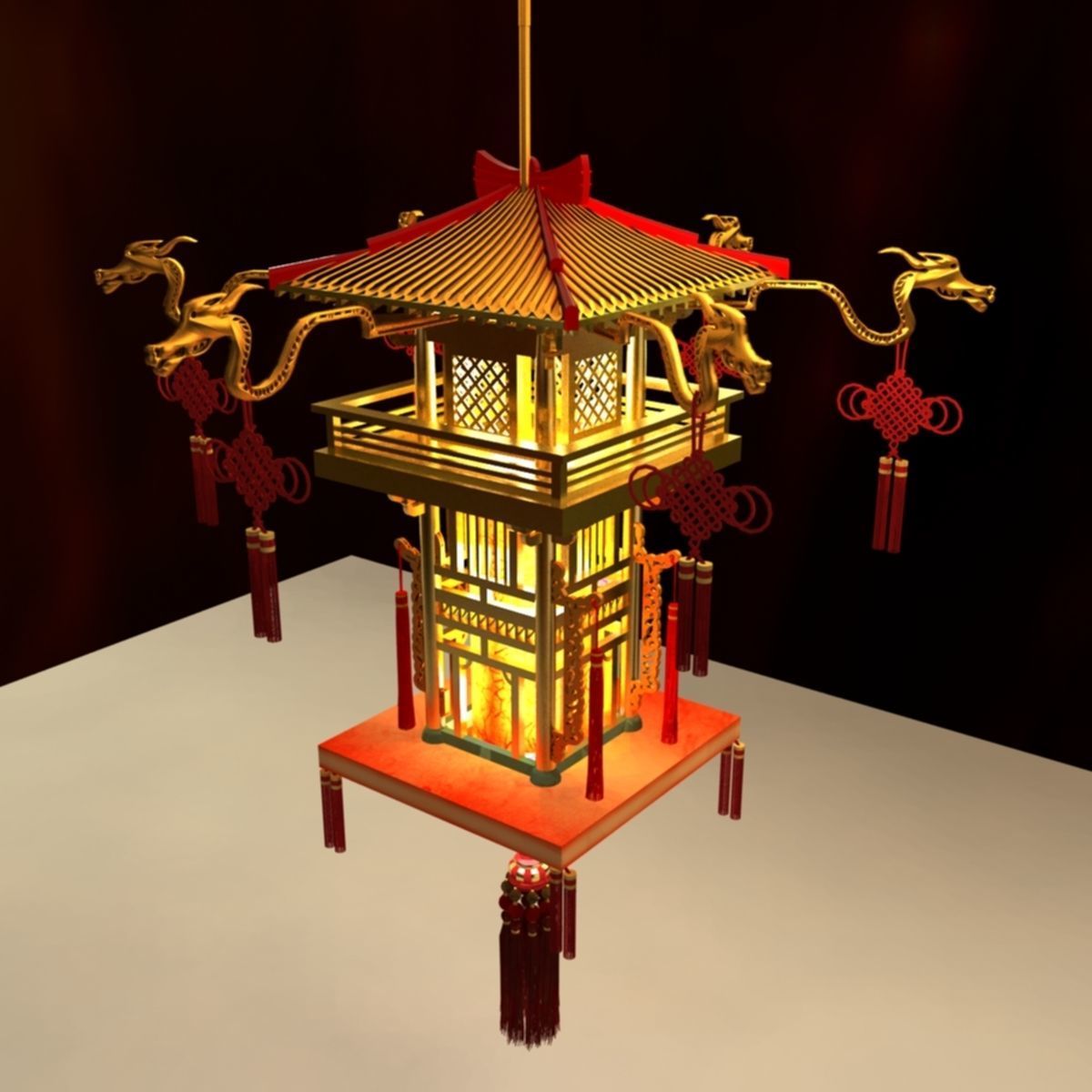 Chinese Palace Lantern 3D model_3