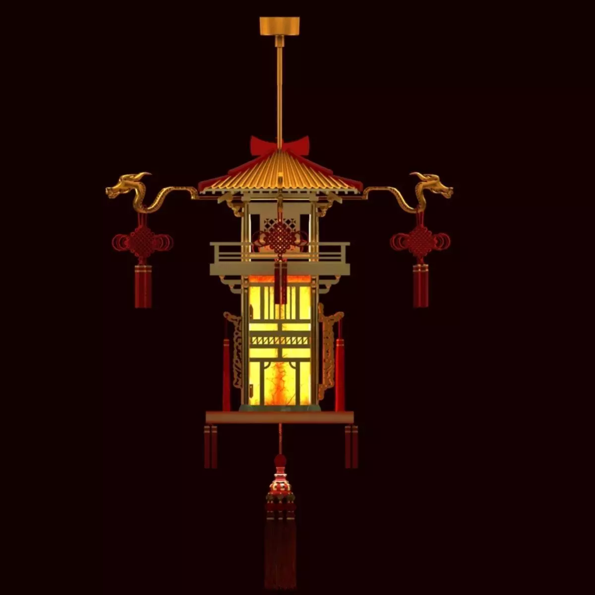 Chinese Palace Lantern 3D model_0