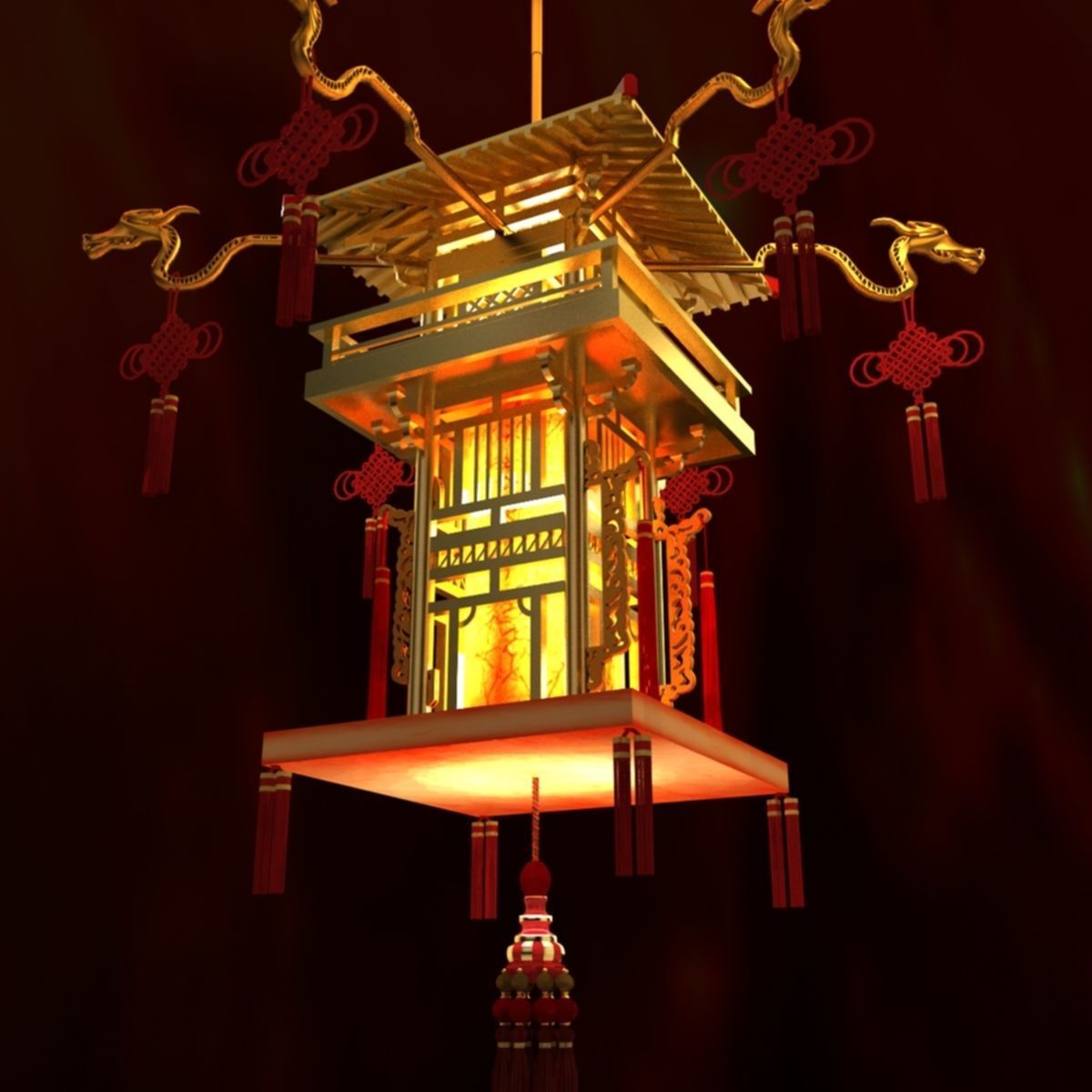 Chinese Palace Lantern 3D model_2