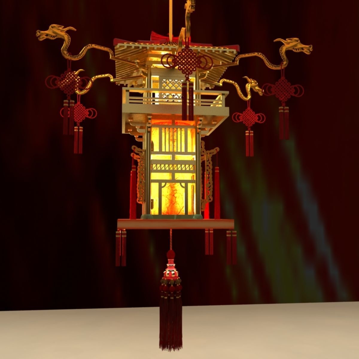 Chinese Palace Lantern 3D model_1