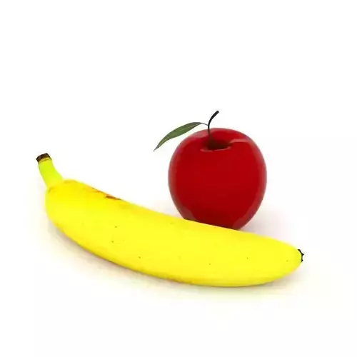 Banana and Apple 3D Models