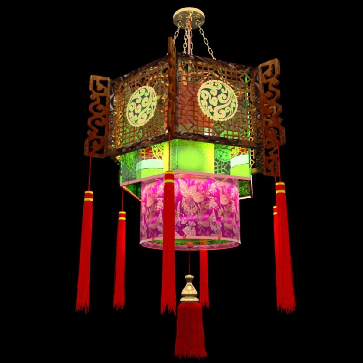 Chinese palace lantern 3D model_12