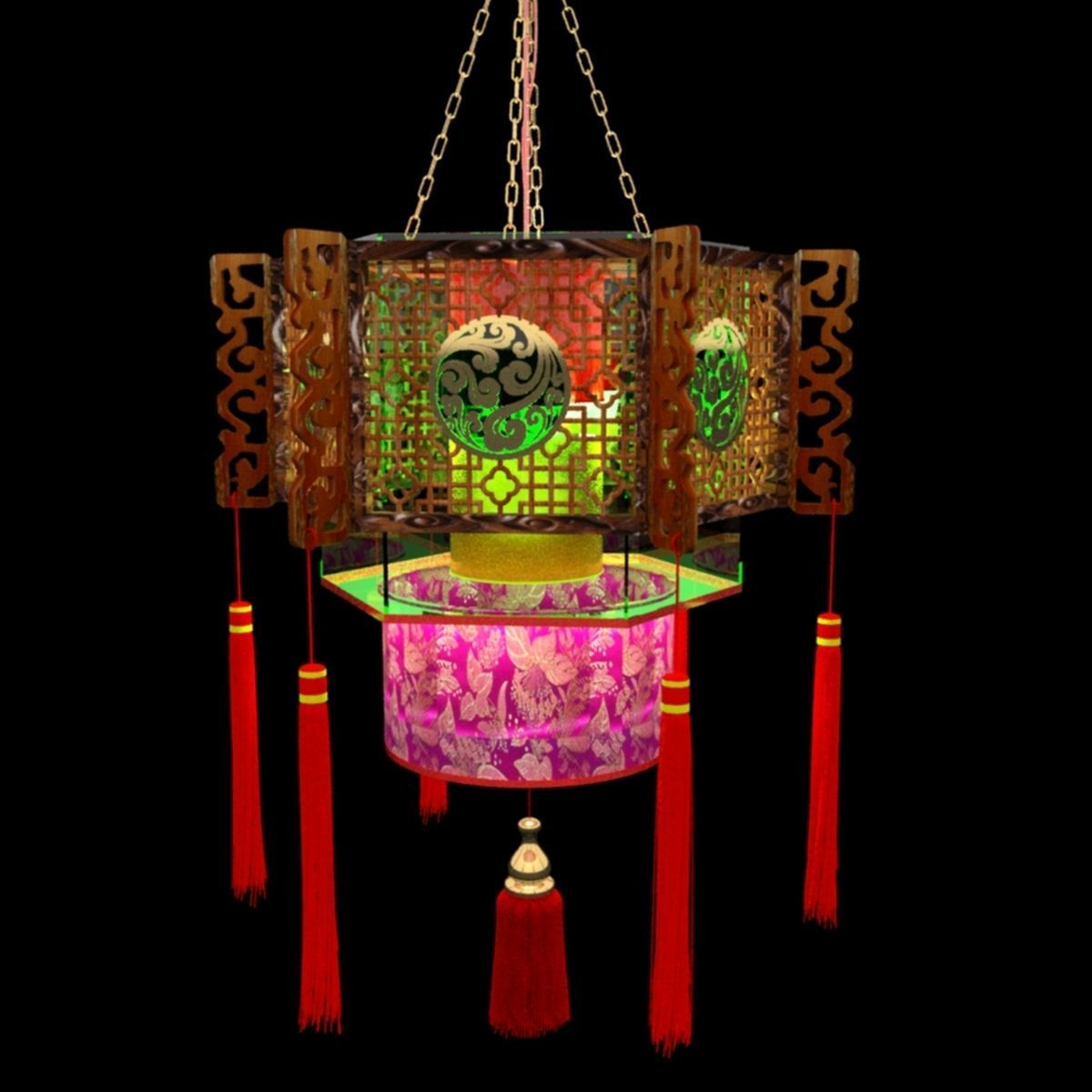Chinese palace lantern 3D model_2